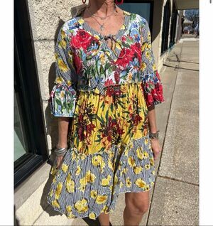 Dress Addict mixt jazz patchwork L boho artsy